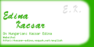 edina kacsar business card